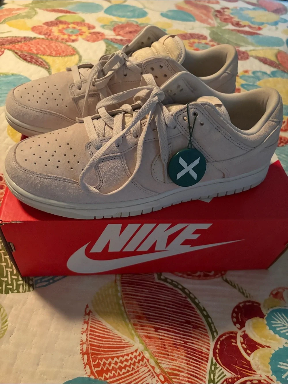 Men’s Dunk Low Retro Sneakers, Light Beige Suede